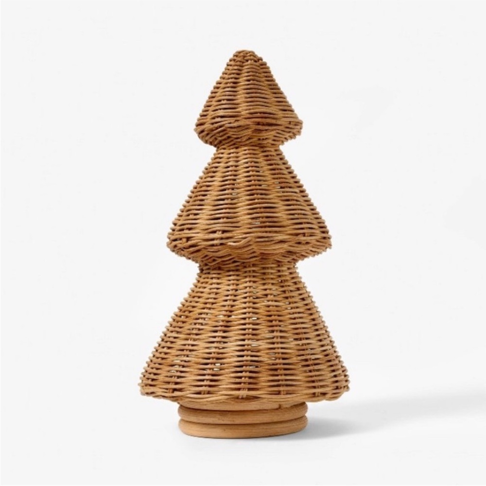 Studio McGee Large Rattan Basket Weave Christmas Tree
